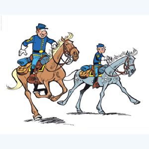 Affiche A cheval ; Lambil ; 40x50 Affiche A cheval ; Lambil ; 40x50
