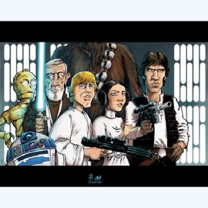 Affiche star wars les gentils ; Le Pon ; 30x40