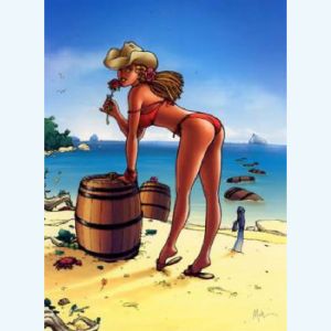 Affiche Sur la Plage ; Malfin ; Signée & Numérotée 270 ex. ; 30x40