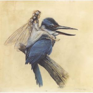 Affiche Fée sur l'oiseau bleu ; Monge ; 50x50