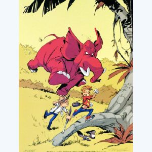 Affiche Affiche Eléphantde Munuera ; Signée  ; 30x40