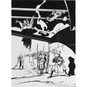 Sérigraphie Spirou N°2 N&B ; Munuera ; Signée & Numérotée ; 30x40 Sérigraphie Spirou N°2 N&B ; Munuera ; Signée & Numérotée ; 30x40