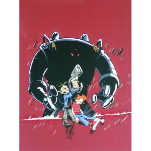 Sérigraphie Spirou n°5 couleur ; Munuera ; Signée & Numérotée ; 30x40 Sérigraphie Spirou n°5 couleur ; Munuera ; Signée & Numérotée ; 30x40
