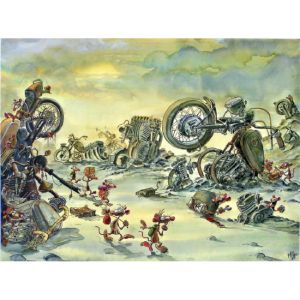 Affiche La Casse motos ; P'tiluc ; 50x70
