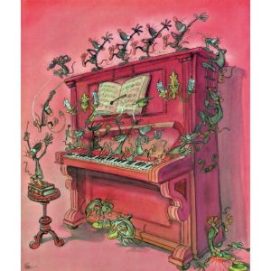 Affiche Le piano ; P'tiluc ; 50x70