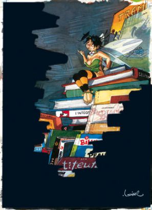 Affiche Clochette et les livres - Loisel - 50x70