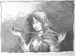 Signet Pélisse - signé par Loisel - 24x32