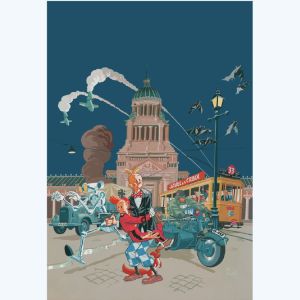 Affiche Spirou le Groom vert ; gris ; Schwartz ; Yann ; 50x70