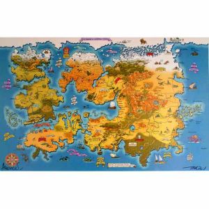 Affiche Cartographie du monde ; Troy ; Tarquin ; Arleston ; Signée  ; 65x98