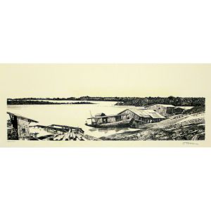 Sérigraphie Paysage ; Toppi ; Signée & Numérotée 111 ex. ; 20x50