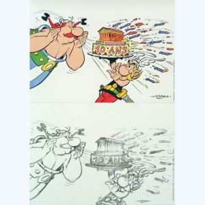Affiche Nîmes 2011 Astérix et Obélix couleur + Crayonné ; Uderzo ; 21x30