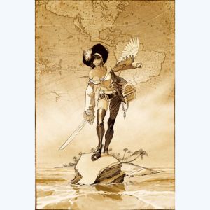 Affiche Femme pirate ; Vatine ; Signée  ; 40x60