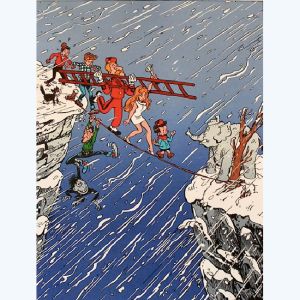 Sérigraphie Hommage à Franquin ; Walthéry ; Signée & Numérotée 180 ex. ; 30x40 Sérigraphie Hommage à Franquin ; Walthéry ; Signée & Numérotée 180 ex. ; 30x40