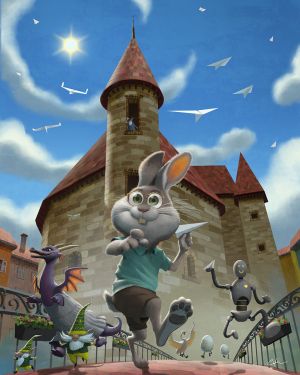 Affiche Bobby Chiu - Lapin en fête (40×50cm) n&s Affiche Bobby Chiu - Lapin en fête (40×50cm) n&s