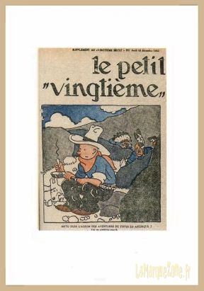 Tintin en Amérique - Couverture du Petit Vingtième - Reproduction encadrée 2 Tintin en Amérique - Couverture du Petit Vingtième - Reproduction encadrée 2