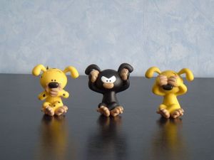 Figurine Marsupilami - Les 3 petits sages