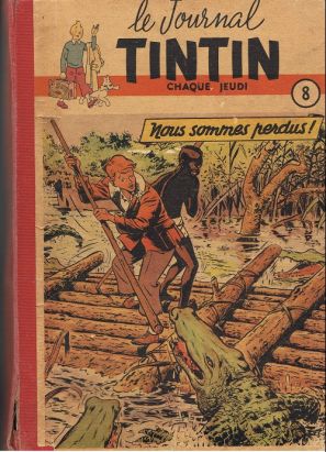 (Recueil) Tintin (Album du journal - Édition française) tome 8 - Tintin album du journal (n° 120 à 136) (éd. 1951)