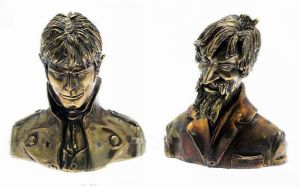 Bustes Corto Maltese et Raspoutine - statuettes Bronze - limité à 75 exemplaires