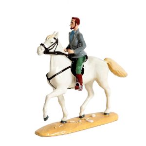 Figurine "LE MYSTERE DE LA GRANDE PYRAMIDE" Mortimer à cheval