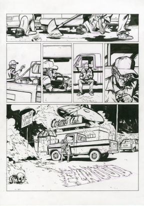 Planche originale Doggybags tome 2 - planche 3 encre 42x29