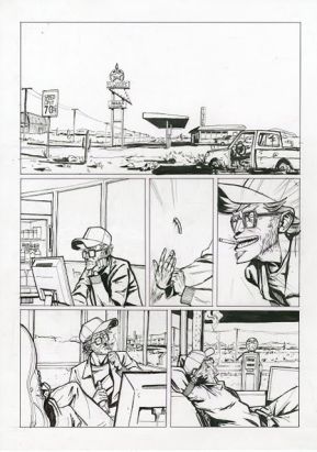 Planche originale Doggybags tome 2 - planche 4 encre 42x29