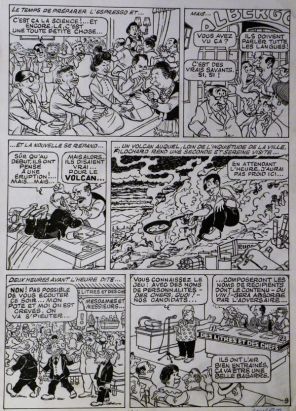 Planche originale Les Pieds Nickelés Vulcanologues ; p°9