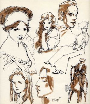 Dessin original West ; recherche de personnages 1