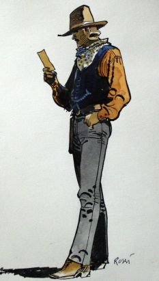 Dessin original - Jim Cutlass par Rossi - dessin couleurs directes, 19cmx11cm Dessin original - Jim Cutlass par Rossi - dessin couleurs directes, 19cmx11cm