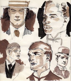 Dessin original West ; recherche de personnages 3