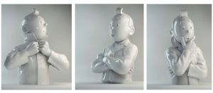 buste porcelaine - Tintin série complète en version brillant