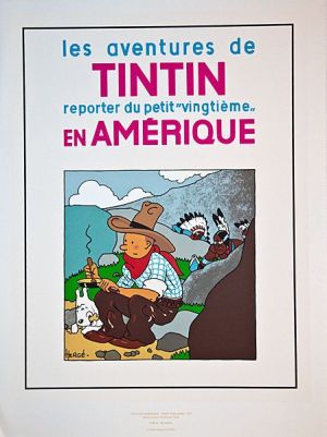 Sérigraphie Tintin en Amérique Sérigraphie Tintin en Amérique