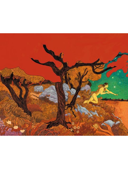Affiche Fabrizio Dori Dieu Vagabond orange 40x50 cm main product photo