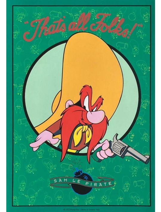 Sérigraphie Sam Le Pirate (Looney Tunes) - That's all Folks main product photo