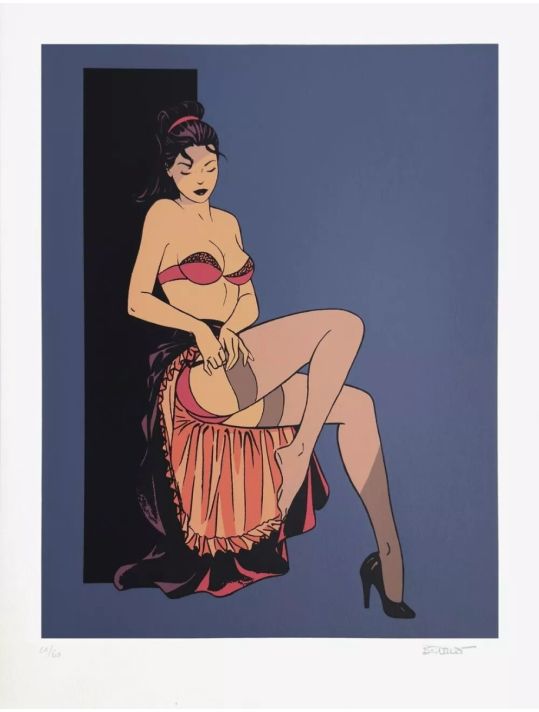 Sérigraphie Pin-up en bas nylon main product photo