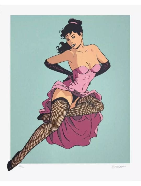 Sérigraphie Pin-up frou frou main product photo