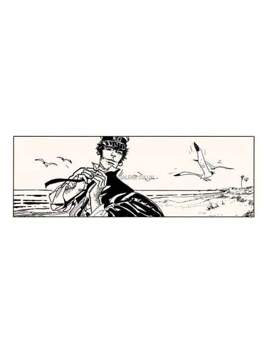 Sérigraphie " Corto la plage" (40x100cm) main product photo