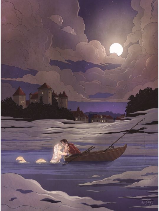 Affiche luxe La Sirène du Lac d'Annecy par Miss Prickly (n&s) main product photo