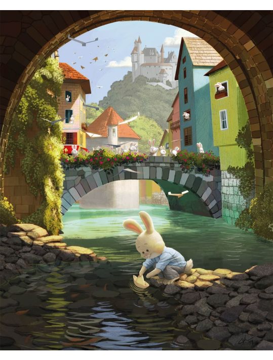 Affiche "La vieille ville" (40x50cm n&s) main product photo