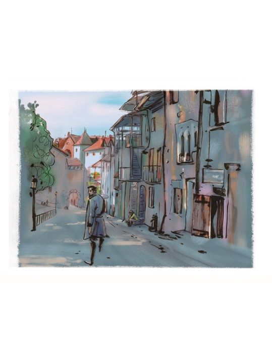 Affiche Annecy - À l'ombre de la vieille ville (30x40 cm) - numérotée et signée main product photo