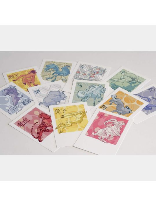 Pochette Cartes postales zodiaque chinois main product photo