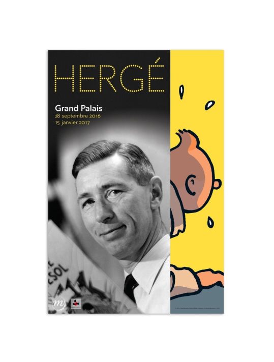 Affiche de L'exposition d'Hergé au Grand Palais Tintin (40x60cm) main product photo