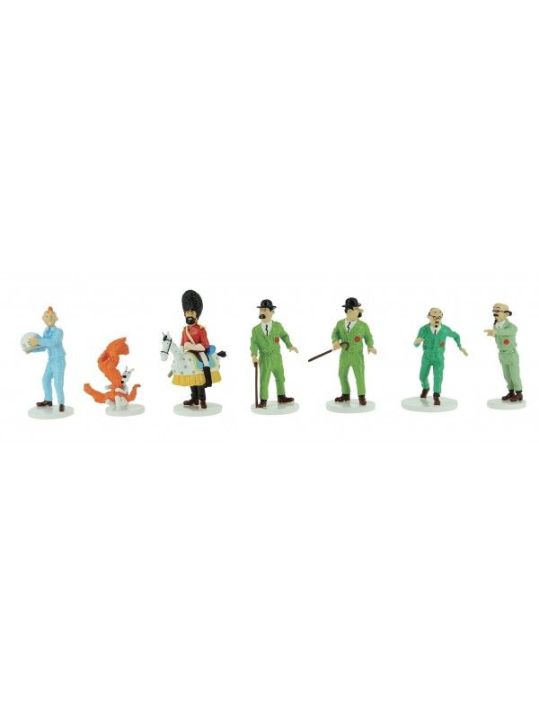Figurines Tintin plomb série Lune - 7 personnages main product photo