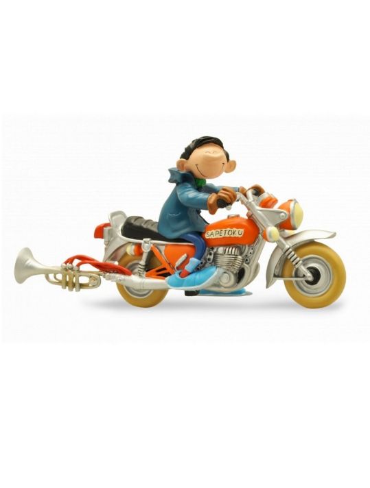 Figurine Gaston sur sa moto main product photo