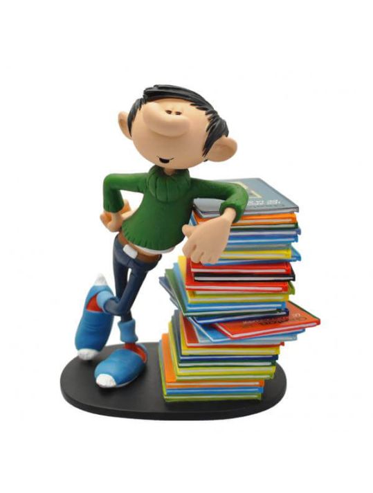 Figurine Gaston et sa pile d’albums main product photo