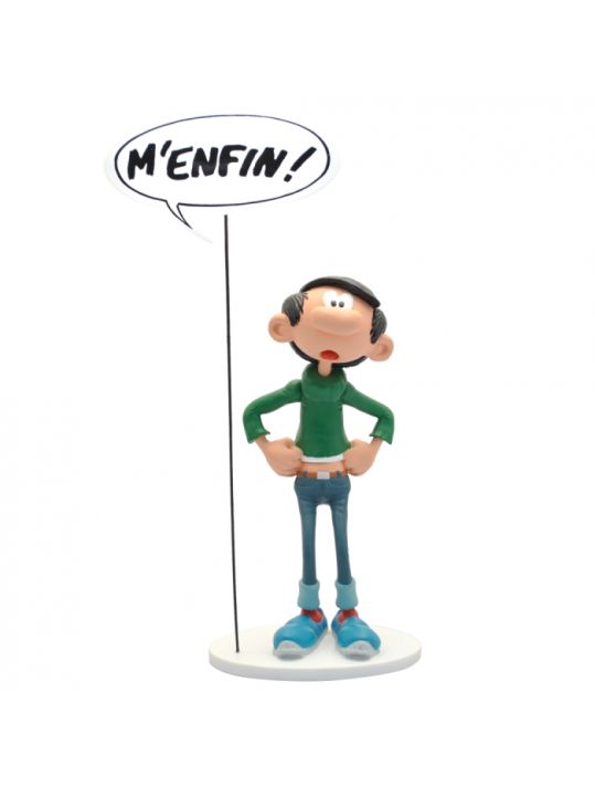 Figurine de collection Plastoy Gaston Lagaffe et sa pancarte M'enfin ! main product photo