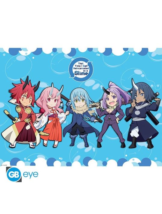 Poster Moi quand je me réincarne en slime - Groupe en chibi main product photo