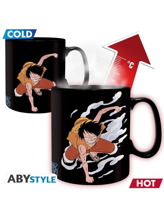 Mug thermo-réactif Luffy et Ace main product photo