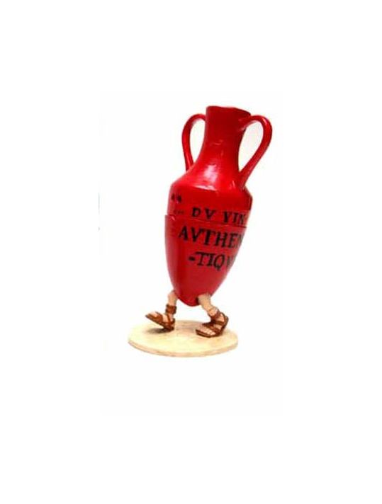 Figurine Amphore Publicitaire Rouge " Du vin authentique " main product photo