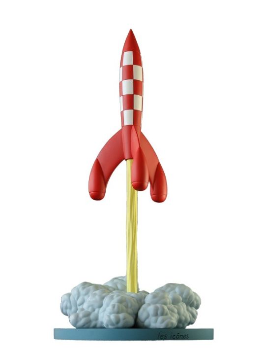 Figurine Tintin - Fusée au décollage main product photo