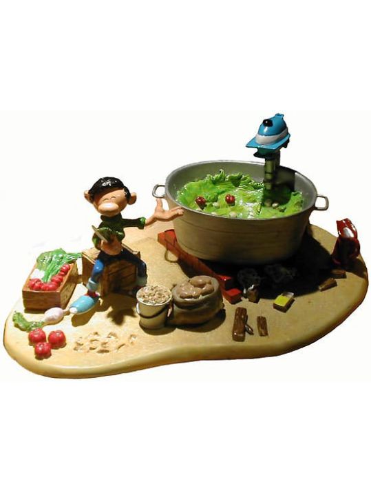 Figurine Gaston Lagaffe et la soupe géante main product photo